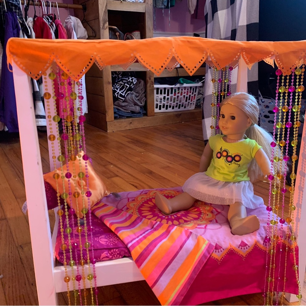 American girl doll and bed